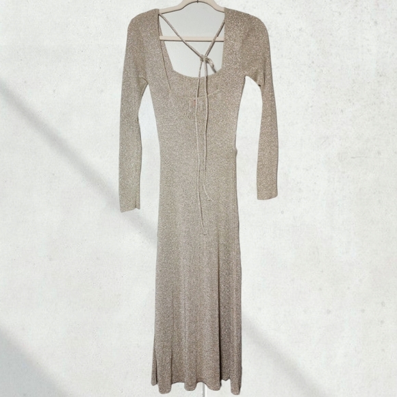 NWT MISA Metallic 'Minka' Midi Dress - Picture 5 of 6